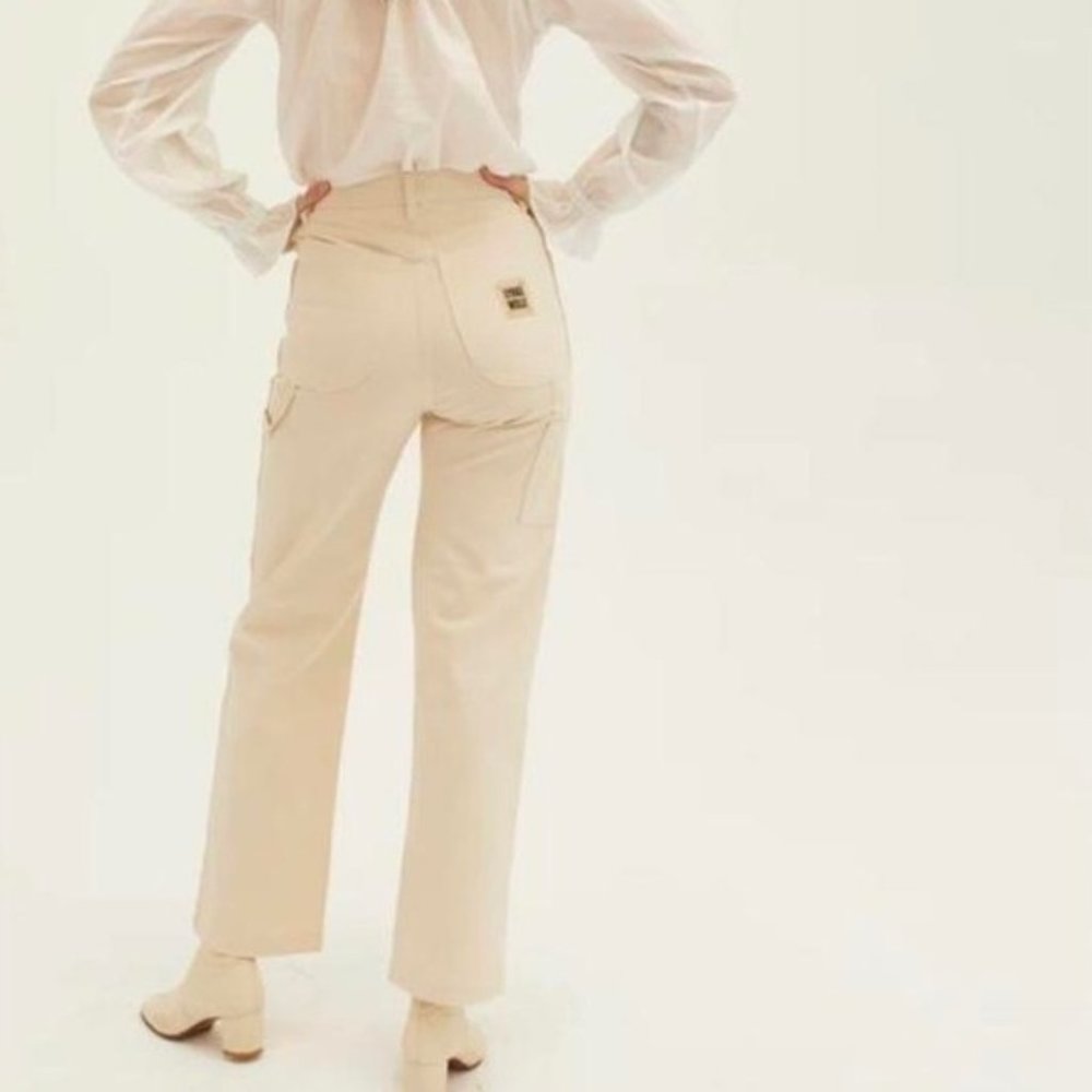 Lykke Wullf June Painter Pants Natural Canvas Worn Once